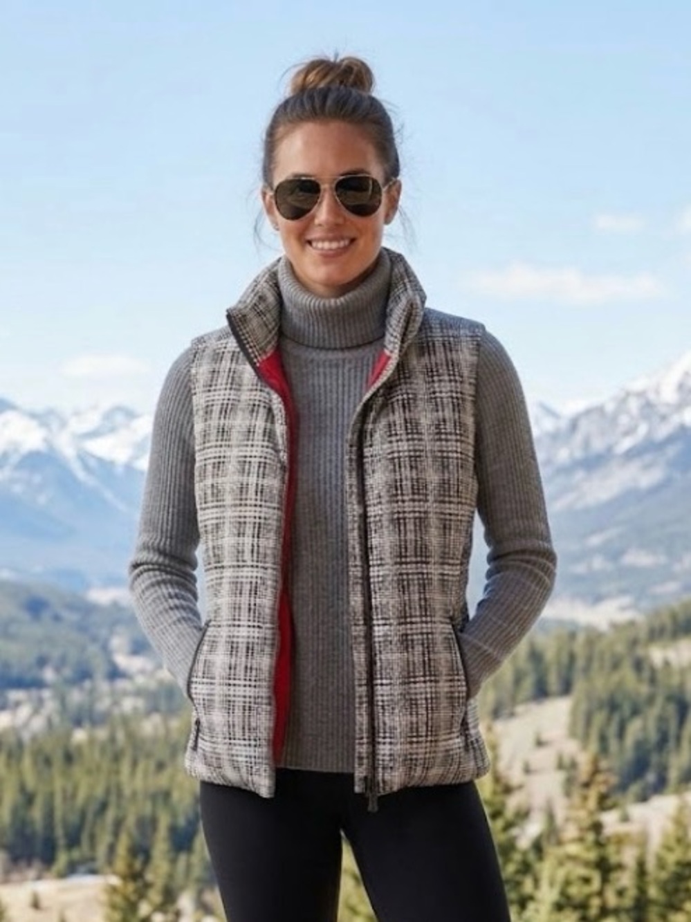 Alp n Rock Quilted Puffer Herringbone Vest Medium NWOT